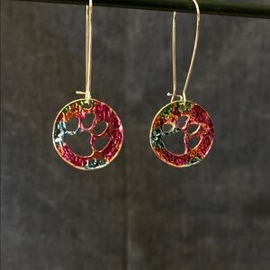 Rainbow Paw Print Earrings